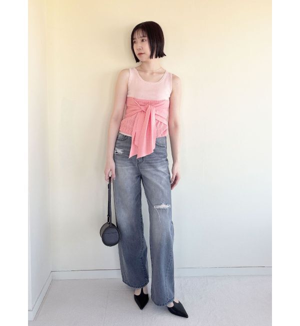 LAGUNAMOON「リップドデニムパンツ」|デニム|