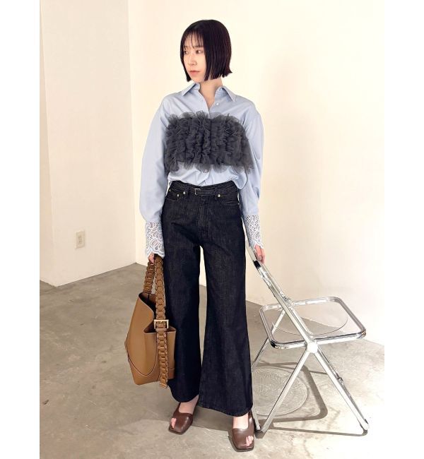 LAGUNAMOON「LMロゴセミワイドデニムパンツ」|デニム|