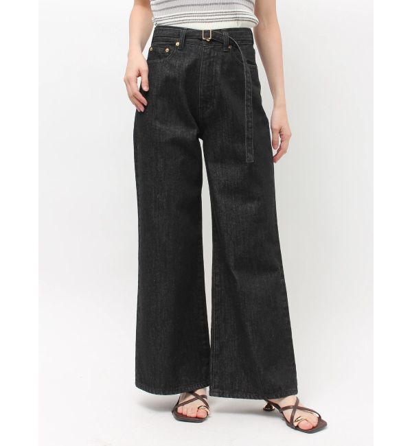 LAGUNAMOON「LMロゴセミワイドデニムパンツ」|デニム|