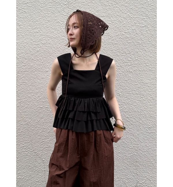 LAGUNAMOON「カーブペプラムカットノースリトップス」|Tシャツ・カットソー|