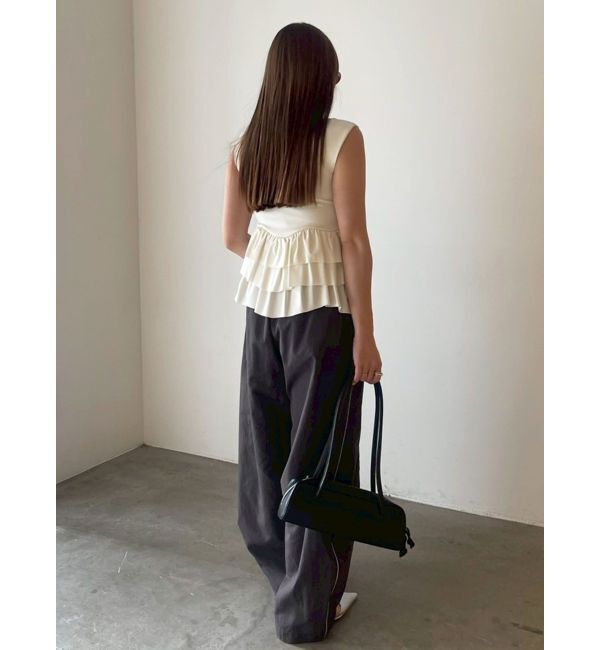 LAGUNAMOON「カーブペプラムカットノースリトップス」|Tシャツ・カットソー|