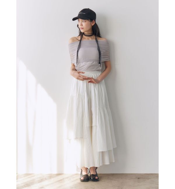 LAGUNAMOON「オフショルチュールトップス」|Tシャツ・カットソー|