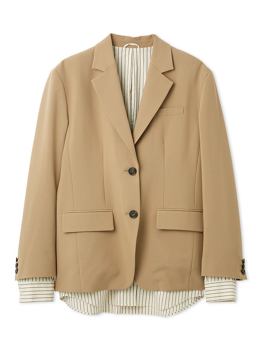 Mila Owen「シャツレイヤードジャケット」|テーラードジャケット|BEG