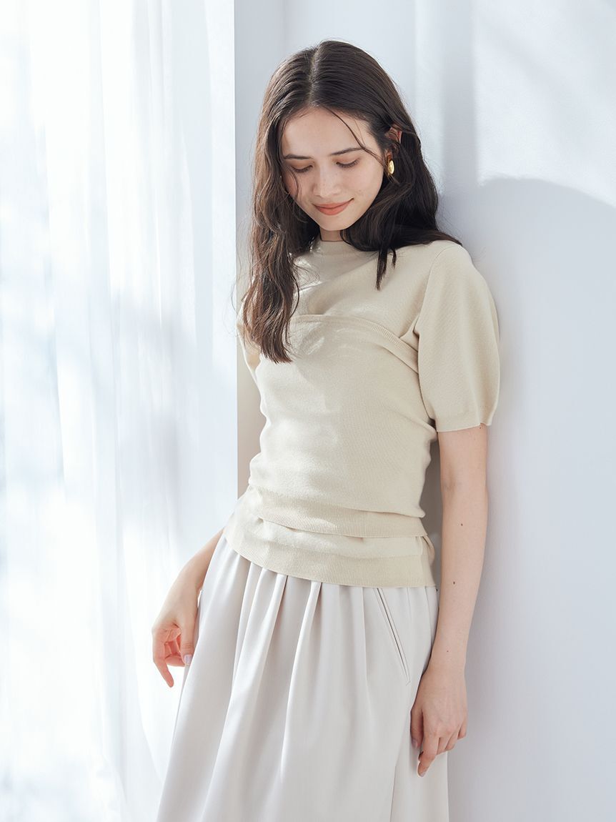 Mila Owen「コットンブレンドニットチューブトップ」|チューブトップ|