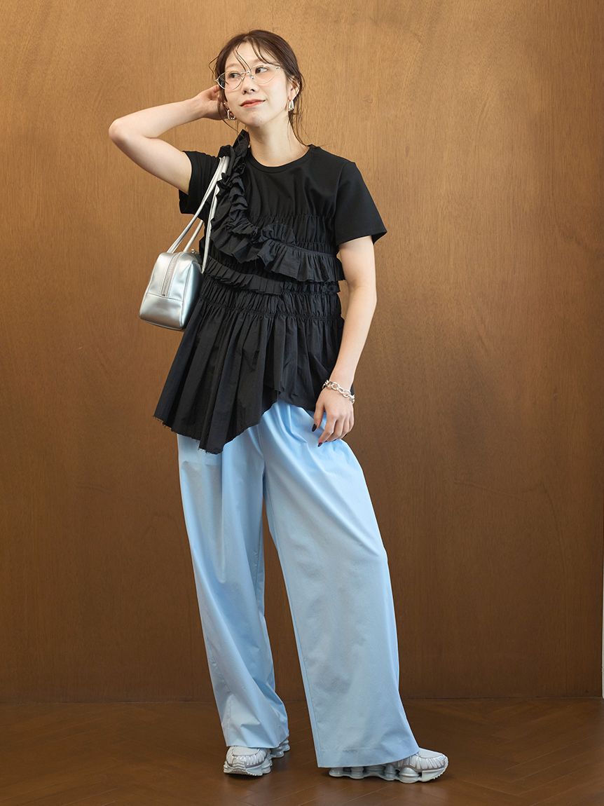 emmi atelier「【Movique】アクティブイージーパンツ/撥水/UVカット/接触冷感」|チノ|