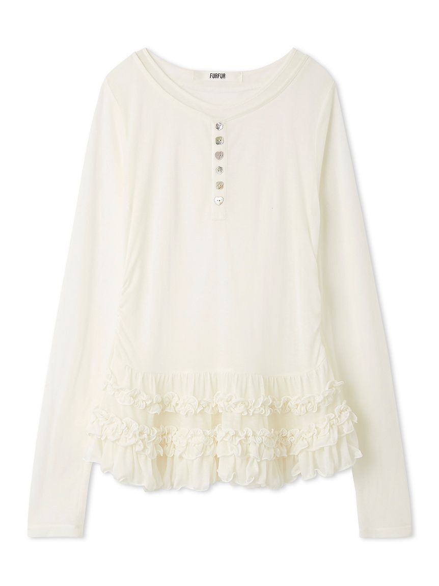 FURFUR「裾フリルジャージートップス」|Tシャツ・カットソー|