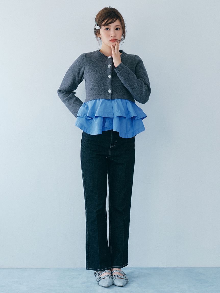 FURFUR「コーデュロイリボンショートパディングジャケット」|ダウン|