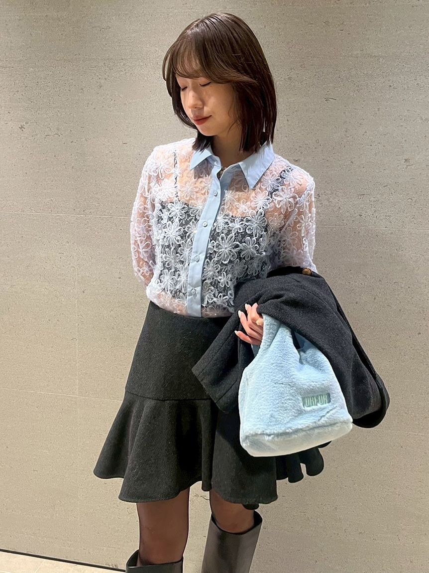 FURFUR「立体フラワーレースブラウス」|シャツ・ブラウス|