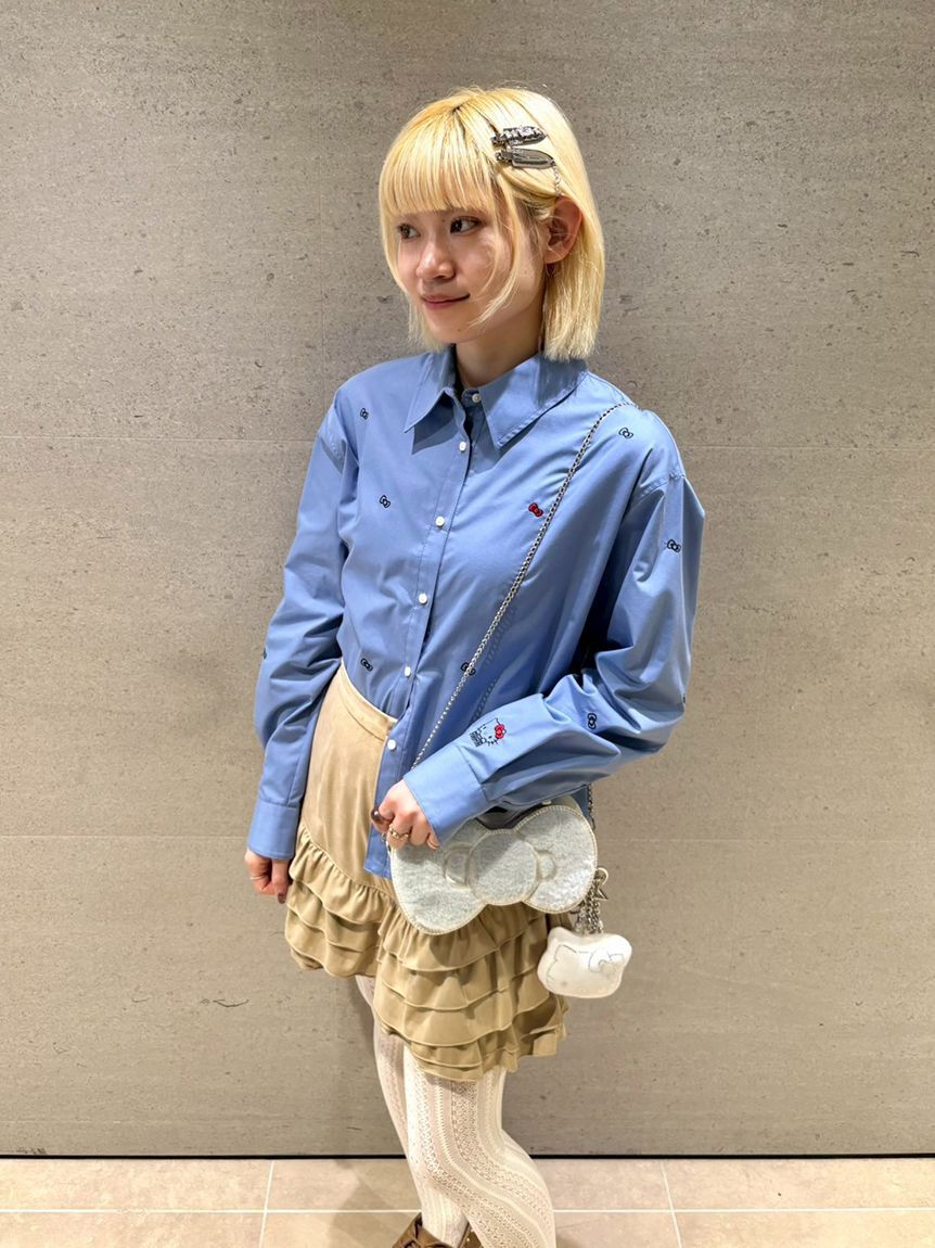 FURFUR「HELLO KITTYリボン刺繍シャツ」|シャツ・ブラウス|