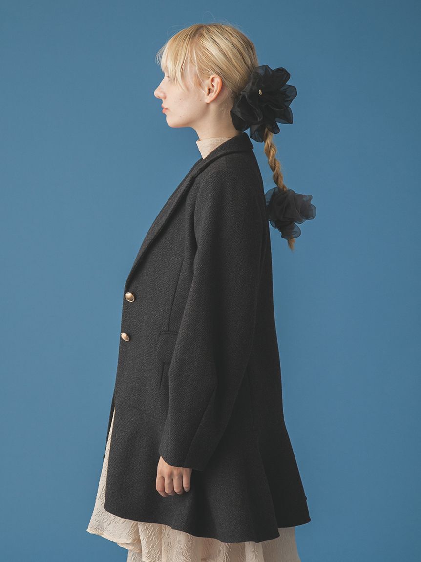 FURFUR「ツイードフレアドレスコート」|チェスターコート|