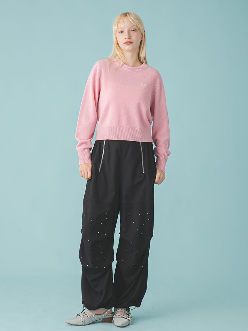 FURFUR「ビジュー付きワークパンツ」|チノ|