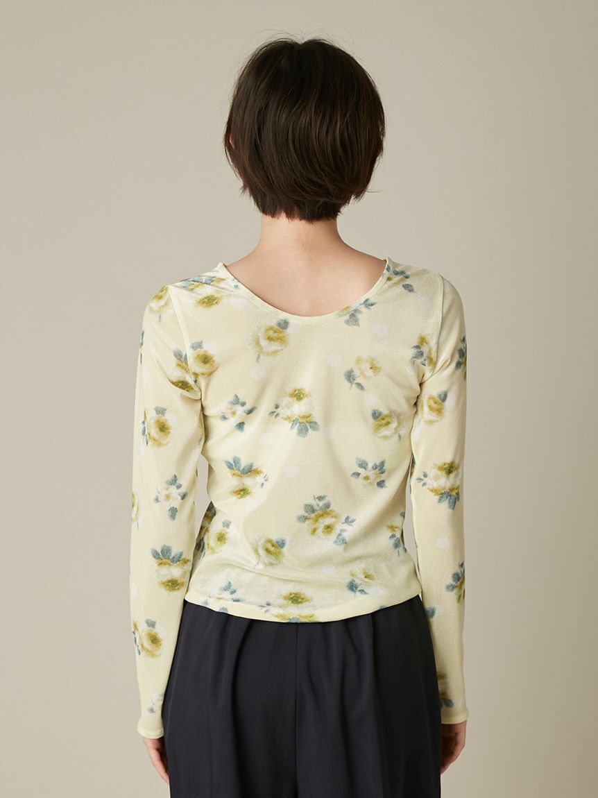 FURFUR「ぼかしフラワープリントシアープルオーバー」|Tシャツ・カットソー|