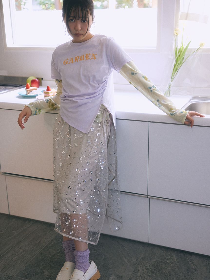 FURFUR「ぼかしフラワープリントシアープルオーバー」|Tシャツ・カットソー|