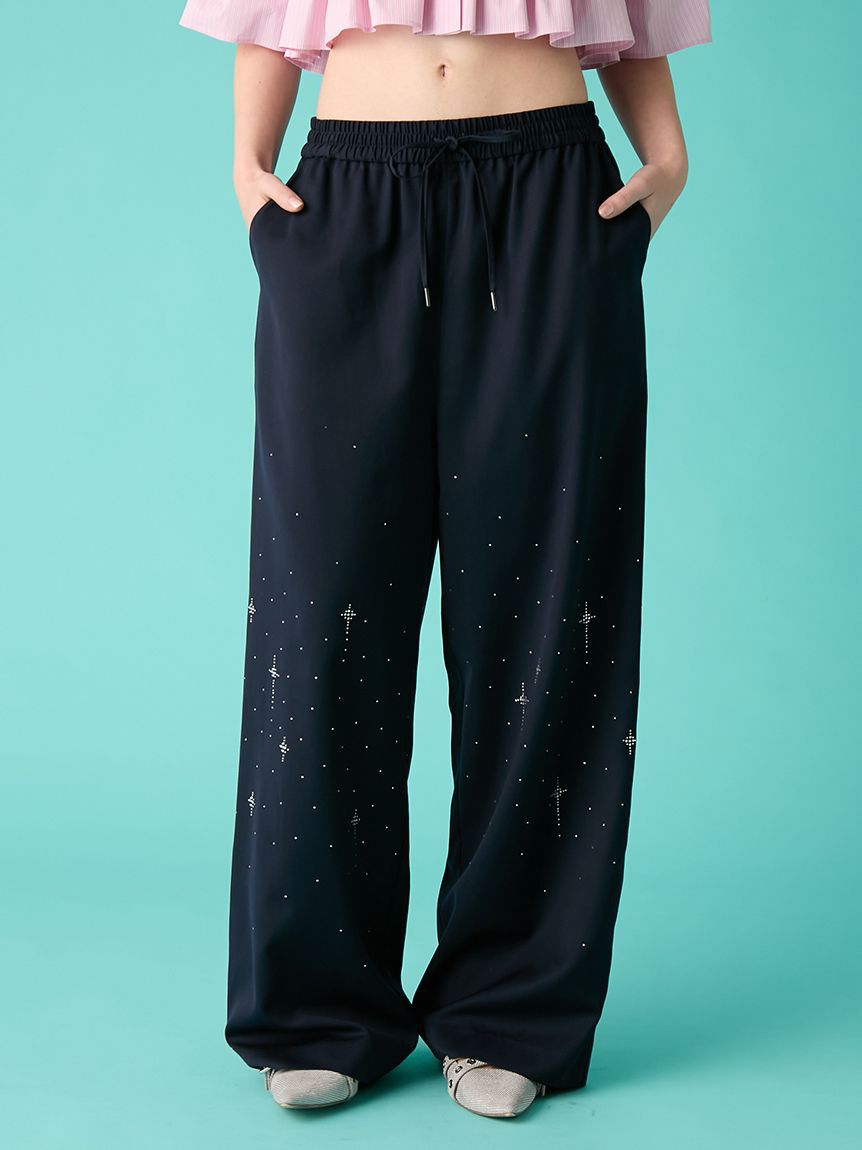 FURFUR「ビジュー付きイージーパンツ」|チノ|