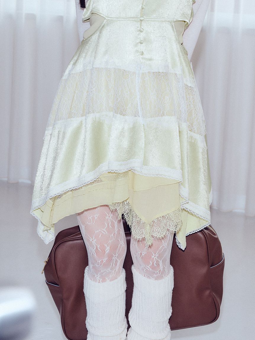 FURFUR「ハンカチ刺繍スカショーパン」|キュロット|LIME