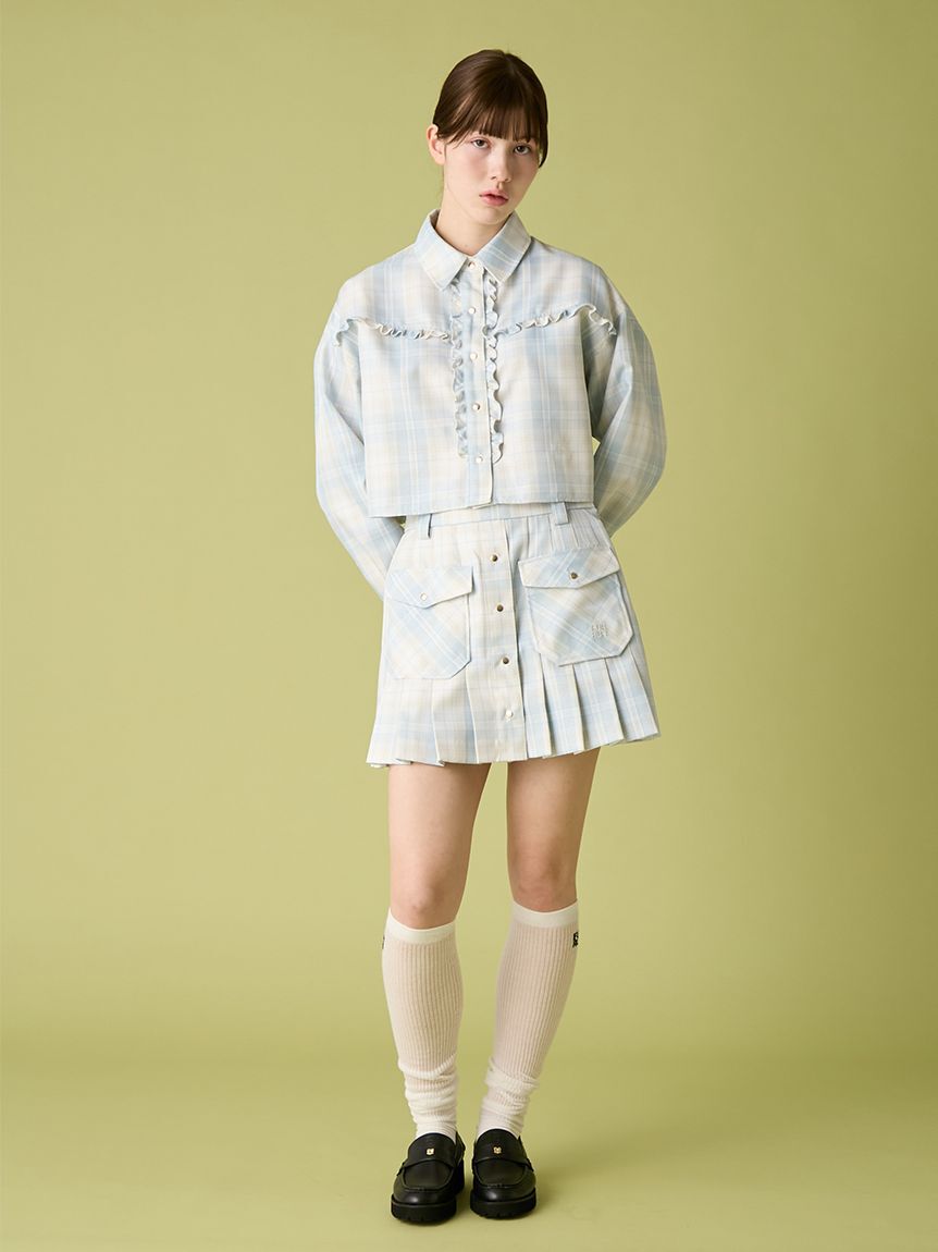 FURFUR「チェック柄プリーツミニスカート」|スカート|