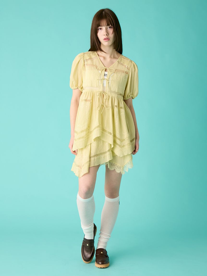 FURFUR「ハンカチ刺繍チュニックブラウス」|シャツ・ブラウス|