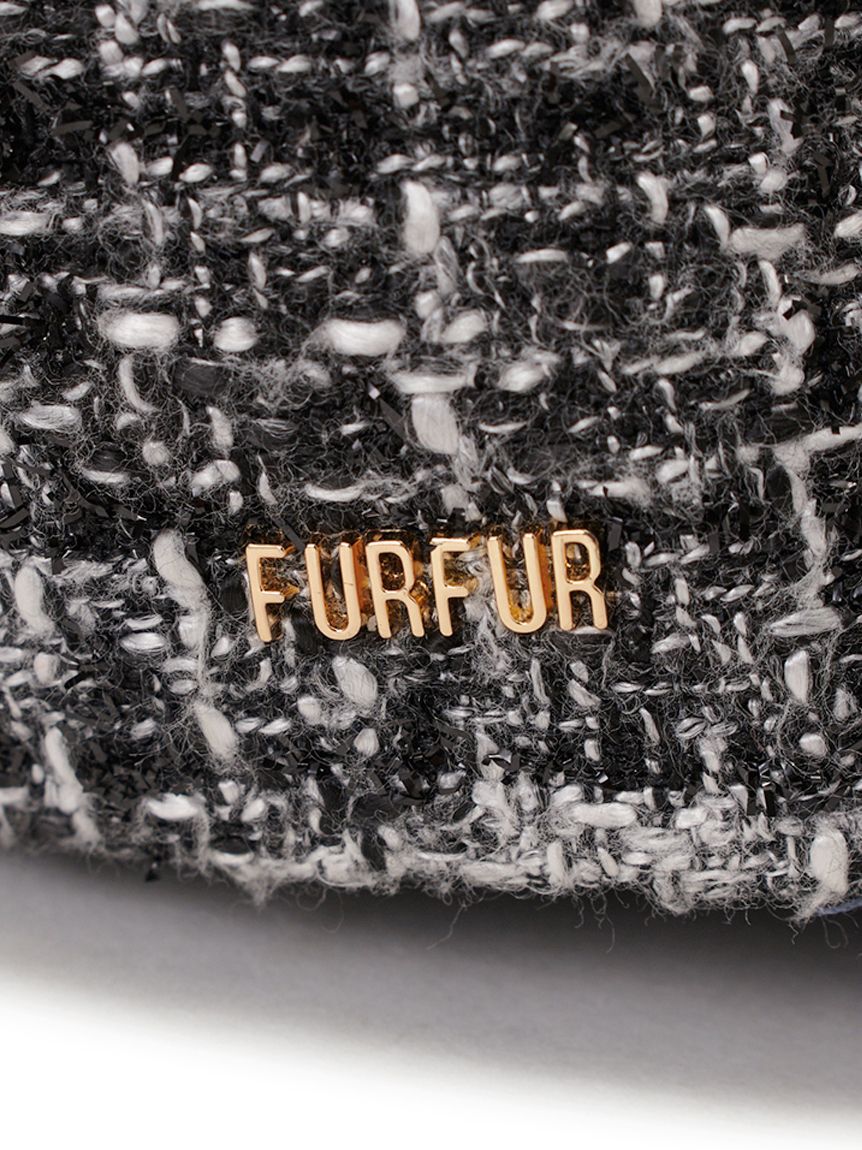 FURFUR「ツイード&times;サテンビッグリボンキャップ」|キャップ・キャスケット|