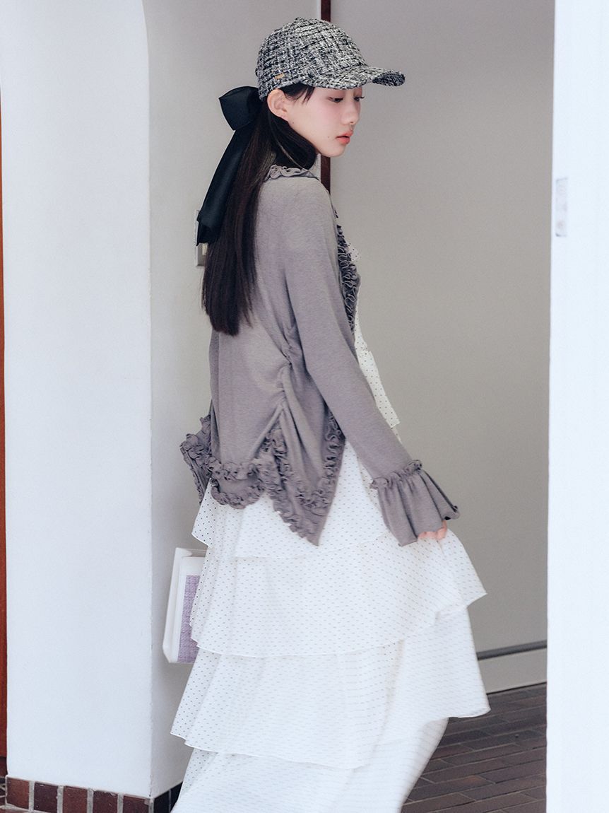 FURFUR「ツイード&times;サテンビッグリボンキャップ」|キャップ・キャスケット|