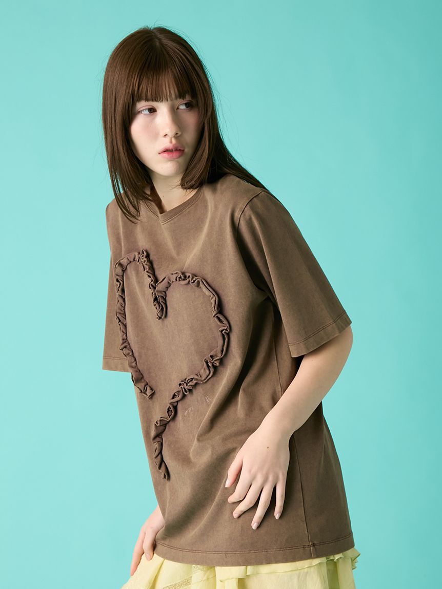 FURFUR「フリルハートモチーフTシャツ」|Tシャツ・カットソー|