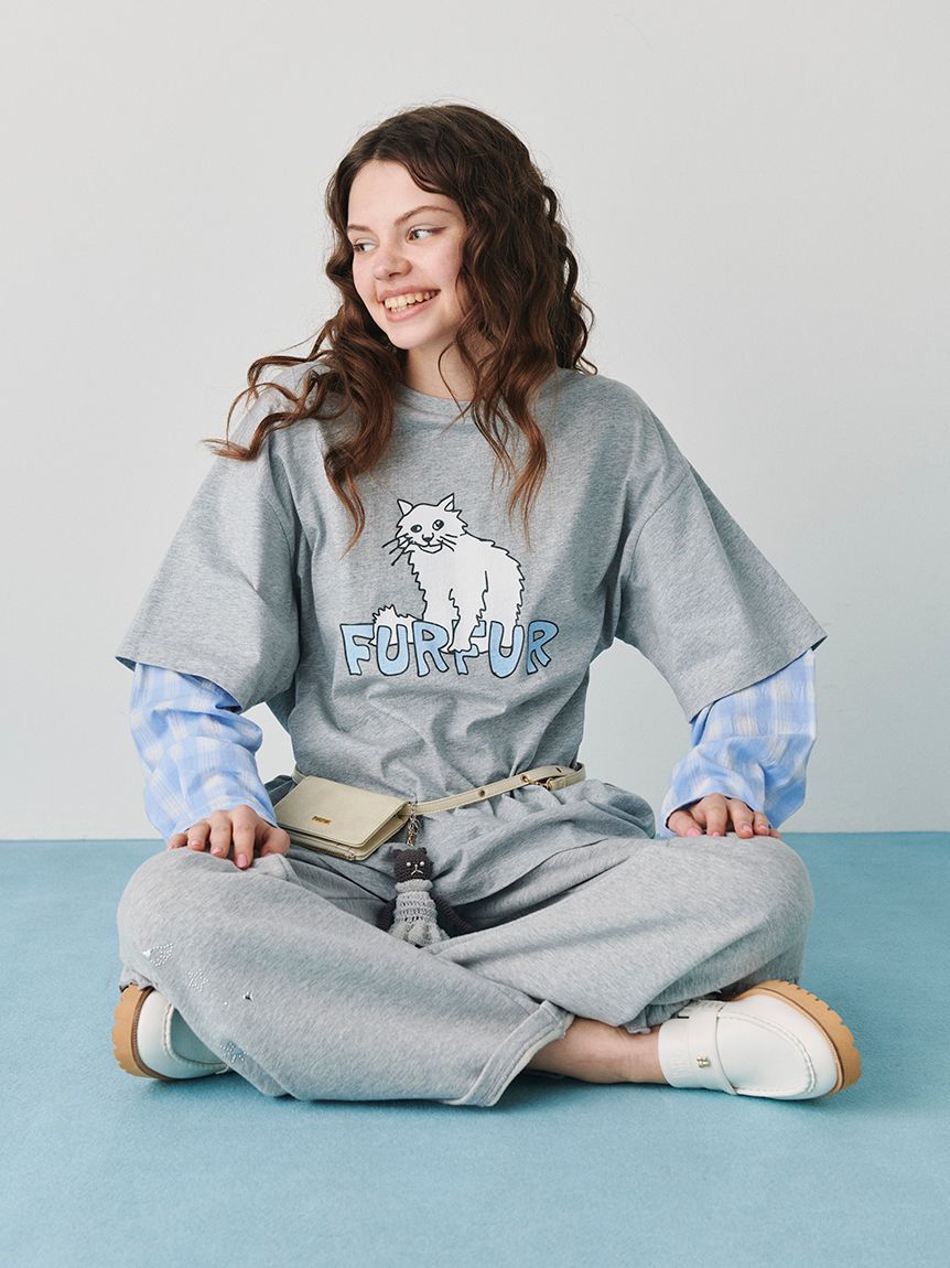 FURFUR「フェイクレイヤードキャットTシャツ」|Tシャツ・カットソー|LGRY
