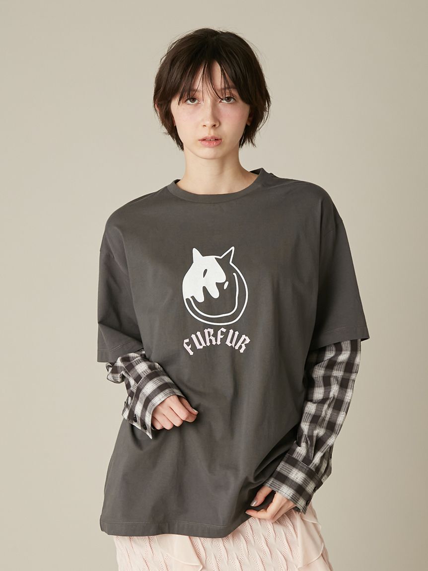 FURFUR「フェイクレイヤードキャットTシャツ」|Tシャツ・カットソー|