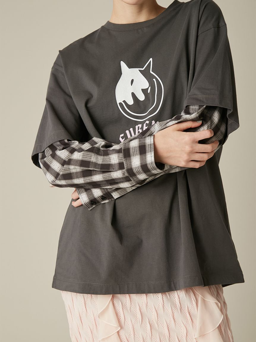 FURFUR「フェイクレイヤードキャットTシャツ」|Tシャツ・カットソー|