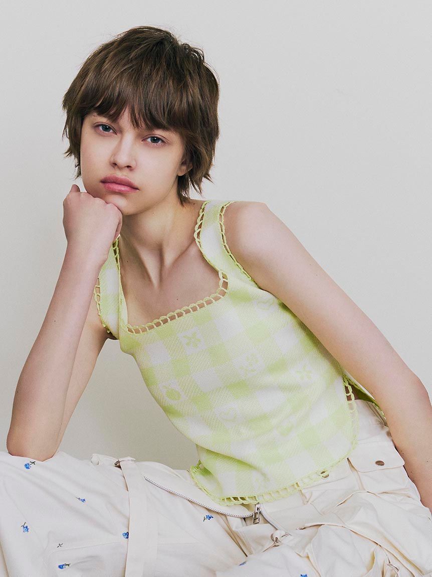 FURFUR「ギンガムジャガードプルオーバー」|ニット・セーター|