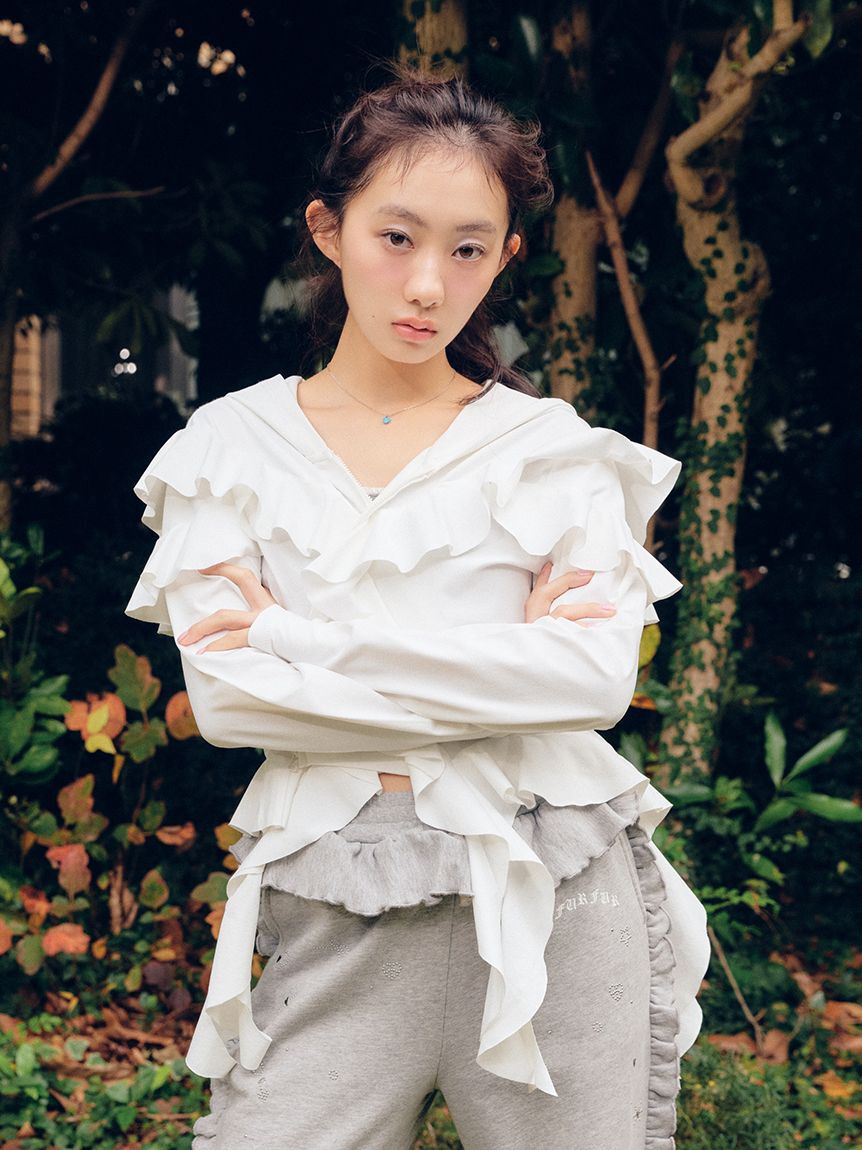 FURFUR「【UVカット】フリルパーカー/マシンウォッシャブル」|パーカー|