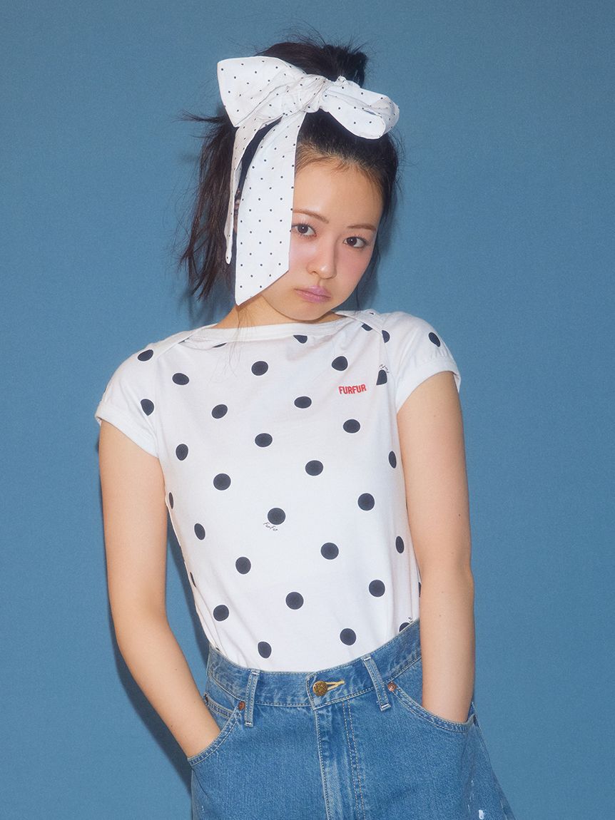 FURFUR「ポルカドットコンパクトTシャツ」|Tシャツ・カットソー|WHT