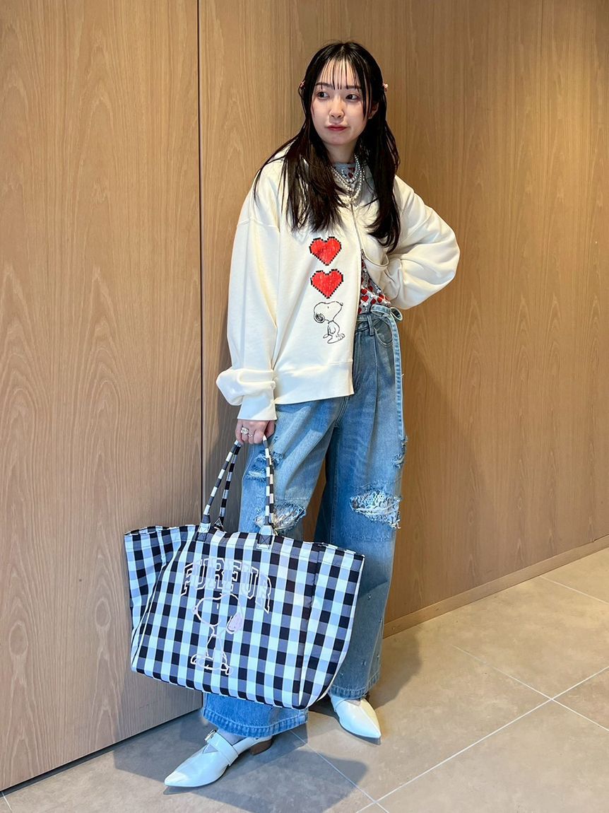 FURFUR「スヌーピーコラボルーズシルエットパーカー」|パーカー|