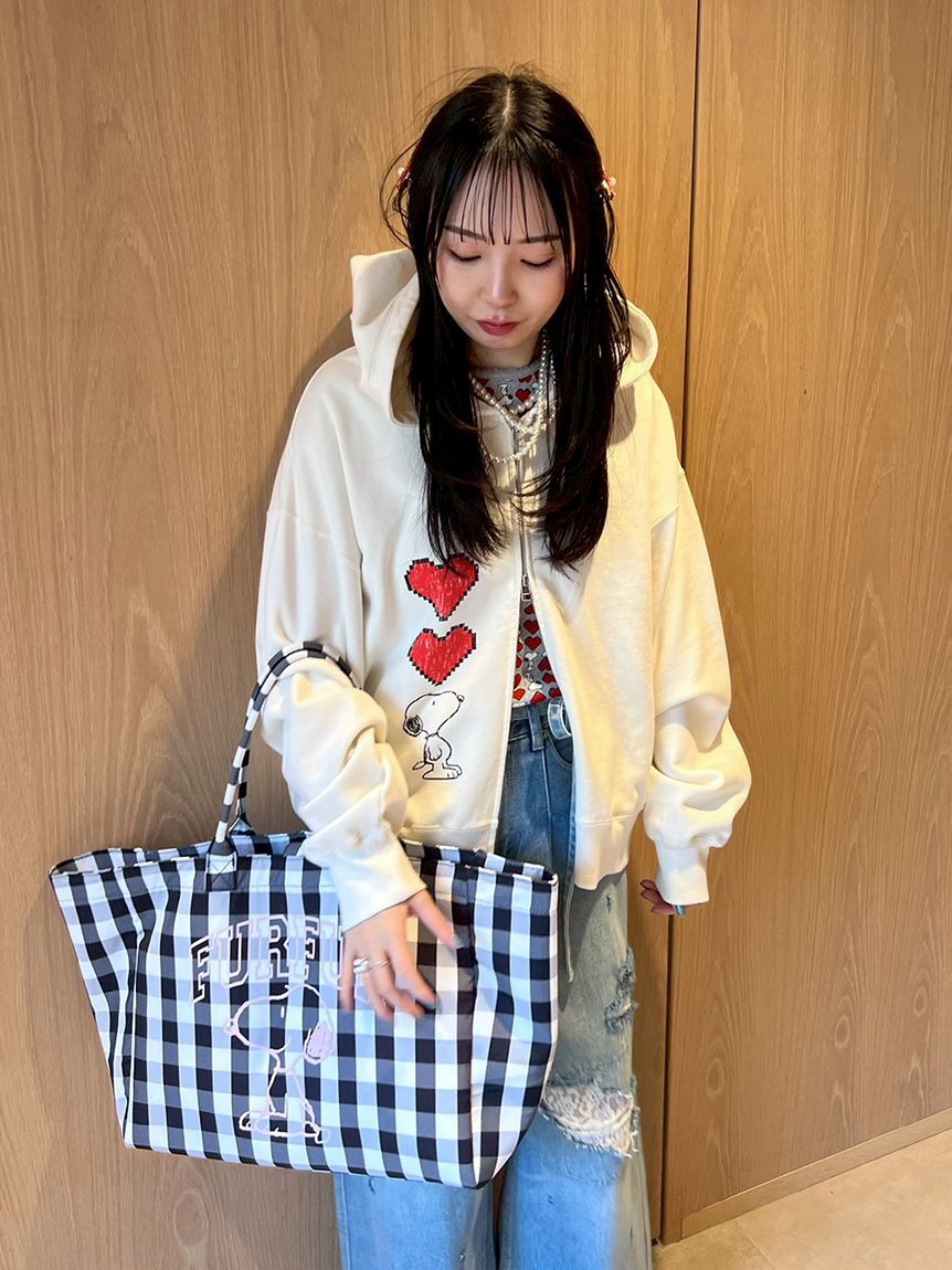 FURFUR「スヌーピーコラボルーズシルエットパーカー」|パーカー|