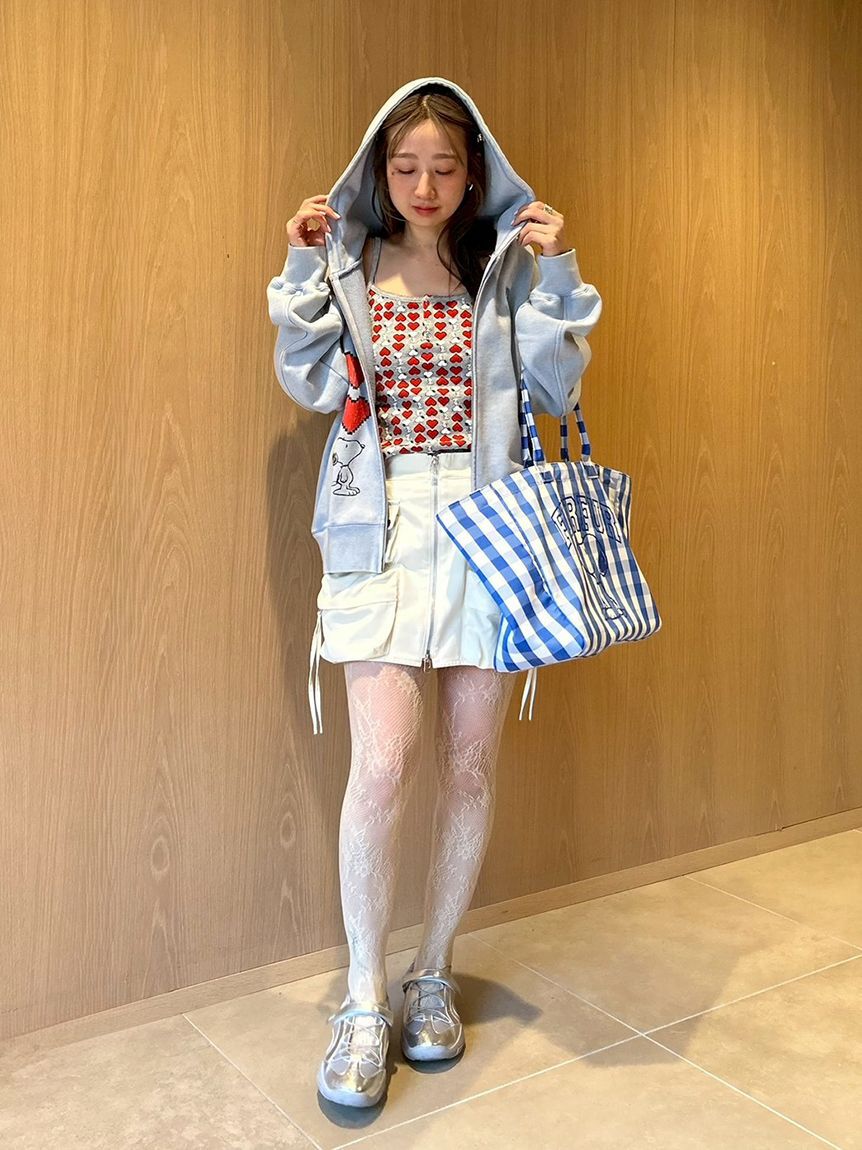 FURFUR「スヌーピーコラボルーズシルエットパーカー」|パーカー|