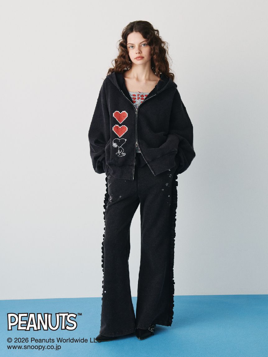 FURFUR「スヌーピーコラボルーズシルエットパーカー」|パーカー|