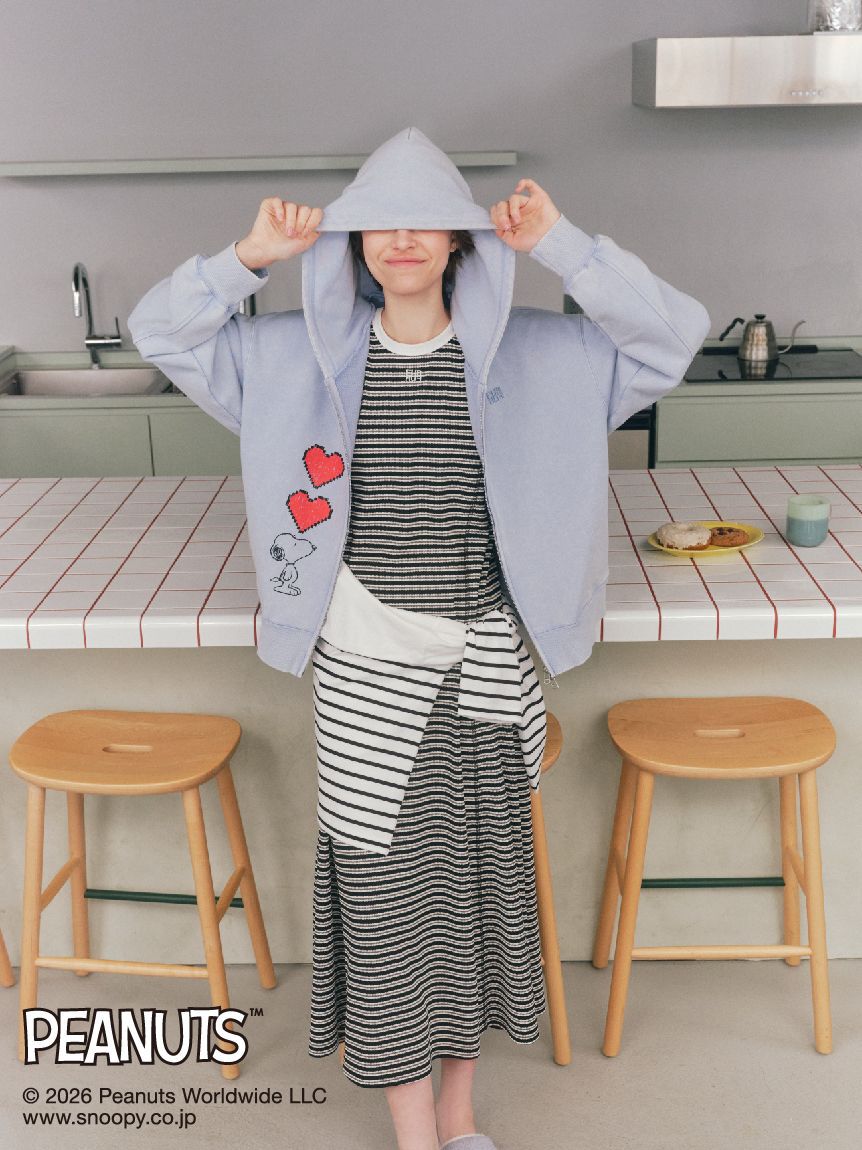 FURFUR「スヌーピーコラボルーズシルエットパーカー」|パーカー|