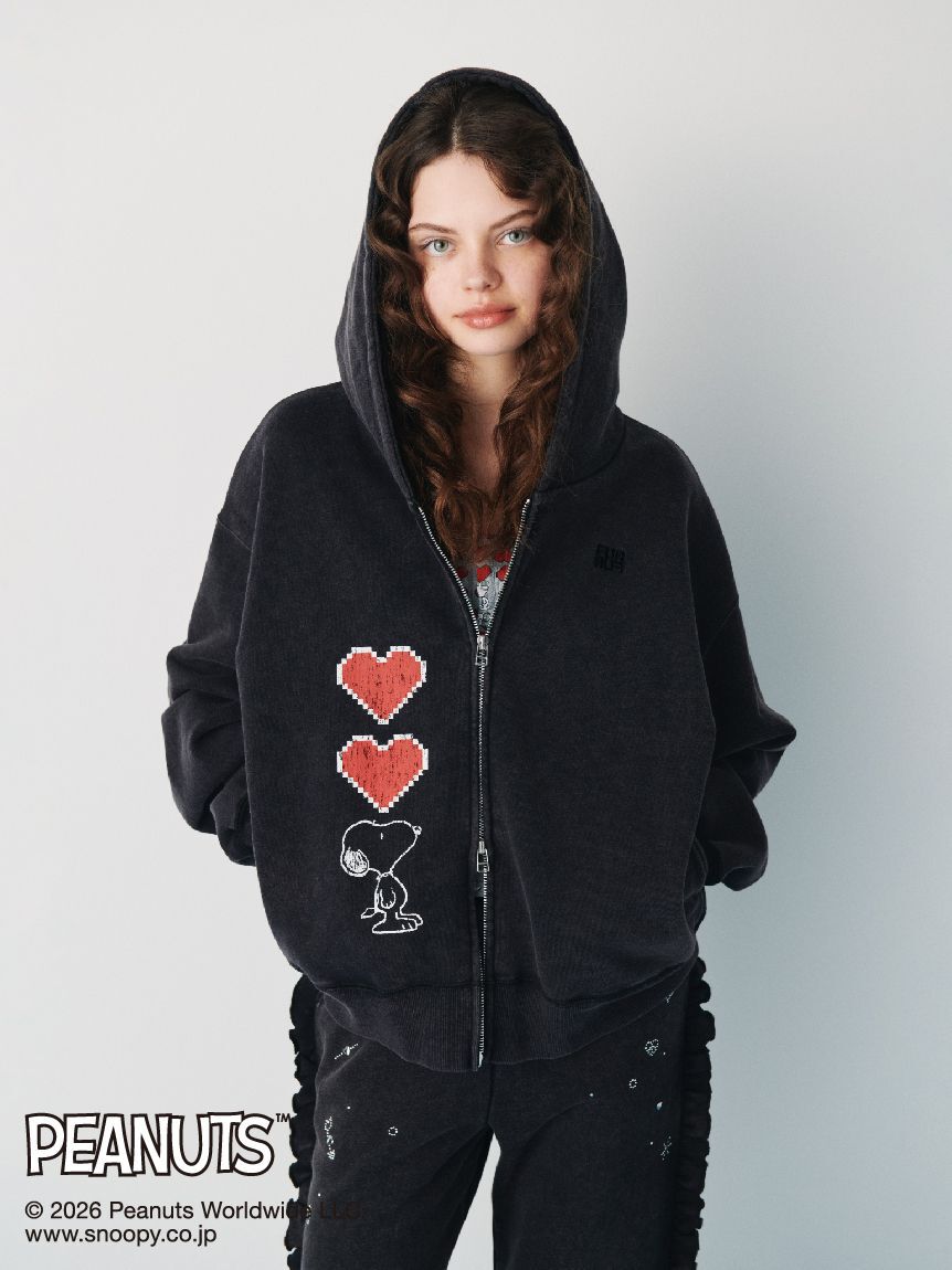FURFUR「スヌーピーコラボルーズシルエットパーカー」|パーカー|BLK