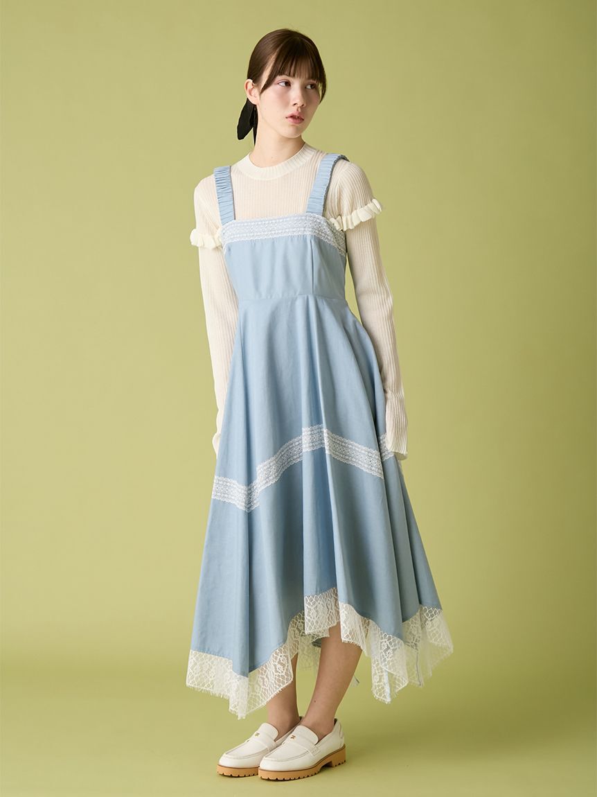 FURFUR「レースコンビジャンパースカート」|ワンピース|