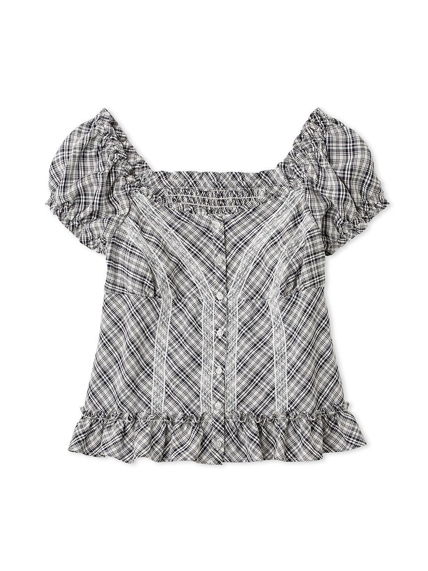 FURFUR「コンパクトチェックブラウス」|シャツ・ブラウス|BLK