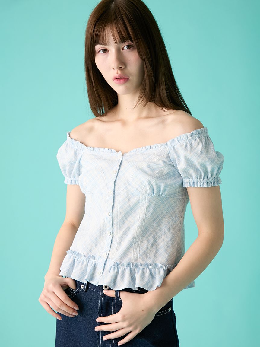 FURFUR「コンパクトチェックブラウス」|シャツ・ブラウス|