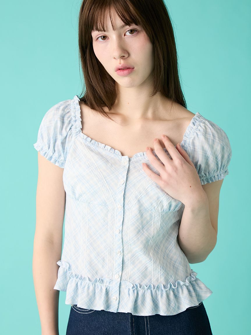 FURFUR「コンパクトチェックブラウス」|シャツ・ブラウス|