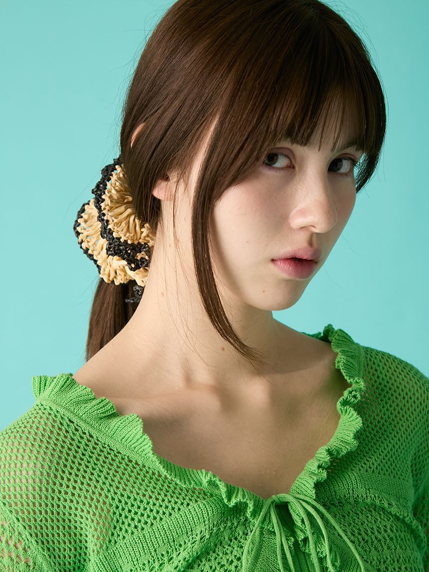 FURFUR「ラフィアライククロシェシュシュ」|ヘアバンド|