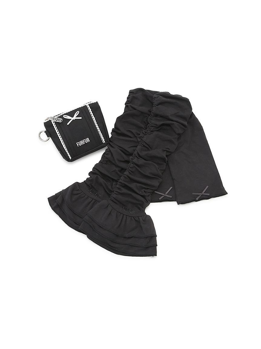 FURFUR「【UVカット】フリルアームカバー&ポーチセット」|手袋|BLK