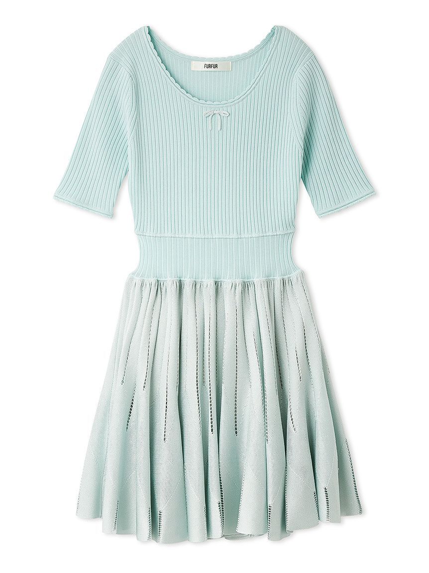 FURFUR「フィットフレアリブニットミニワンピース」|ワンピース|