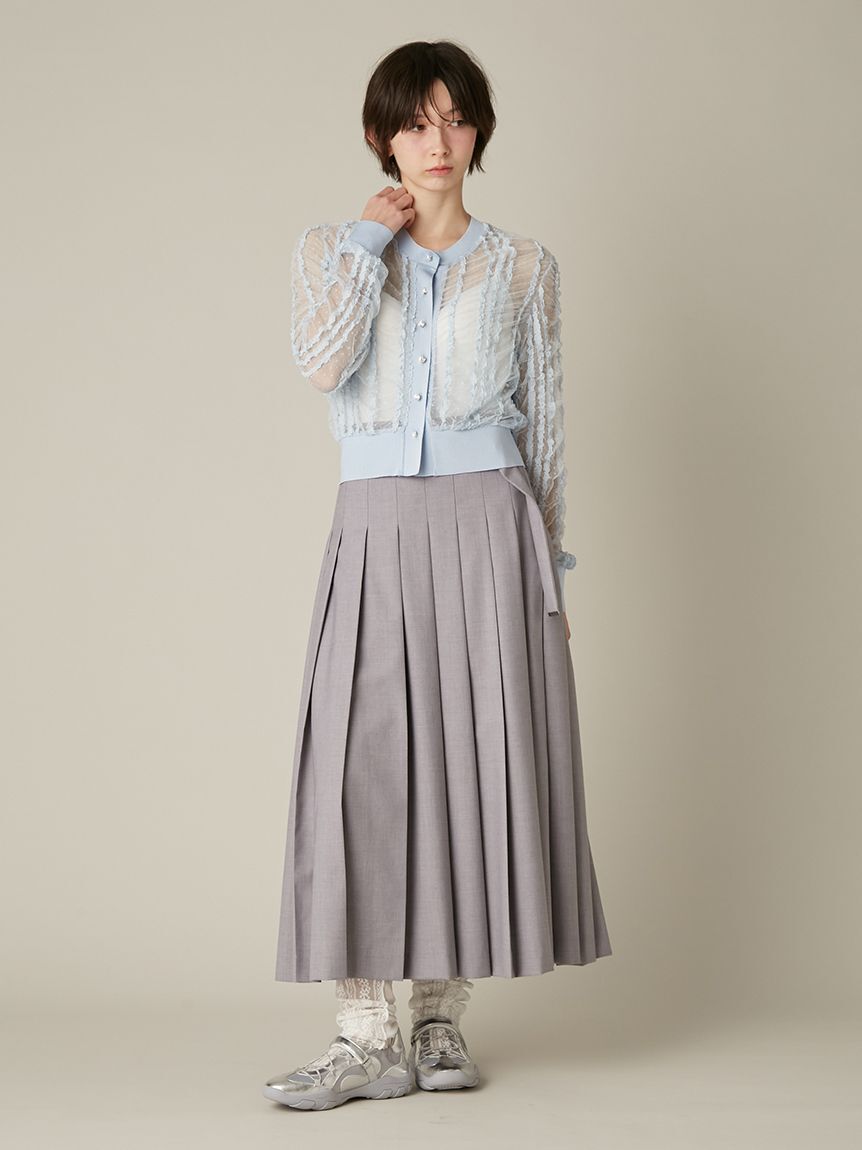 FURFUR「シャーリングチュールカーディガン」|カーディガン|