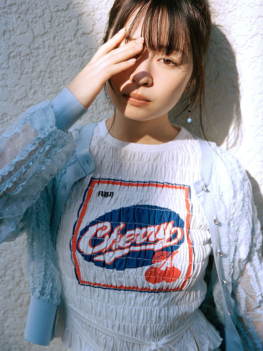 FURFUR「シャーリングチュールカーディガン」|カーディガン|