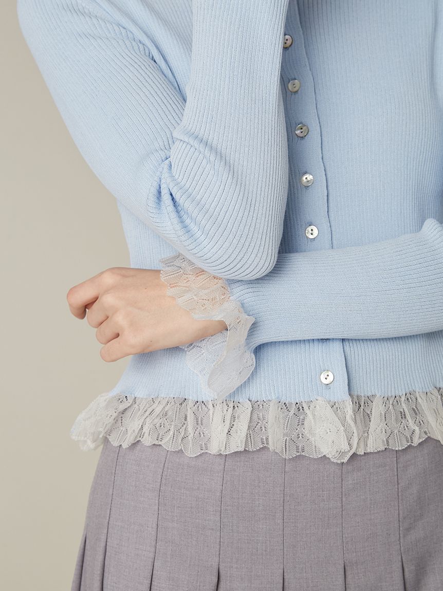 FURFUR「【UVカット】トリミングリブカーディガン【WEB限定カラー】」|カーディガン|