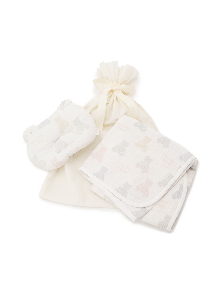GELATO PIQUE KIDS & BABY「【ラッピング済み】【BABY】ベア３重ガーゼブランケット&ピローSET」|その他ベビー用品|PASTEL