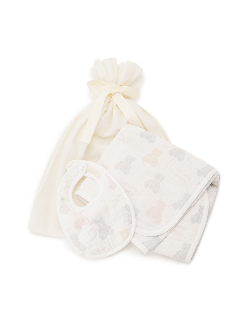 GELATO PIQUE KIDS & BABY「【ラッピング済み】【BABY】ベア３重ガーゼブランケット&スタイSET」|その他ベビー用品|