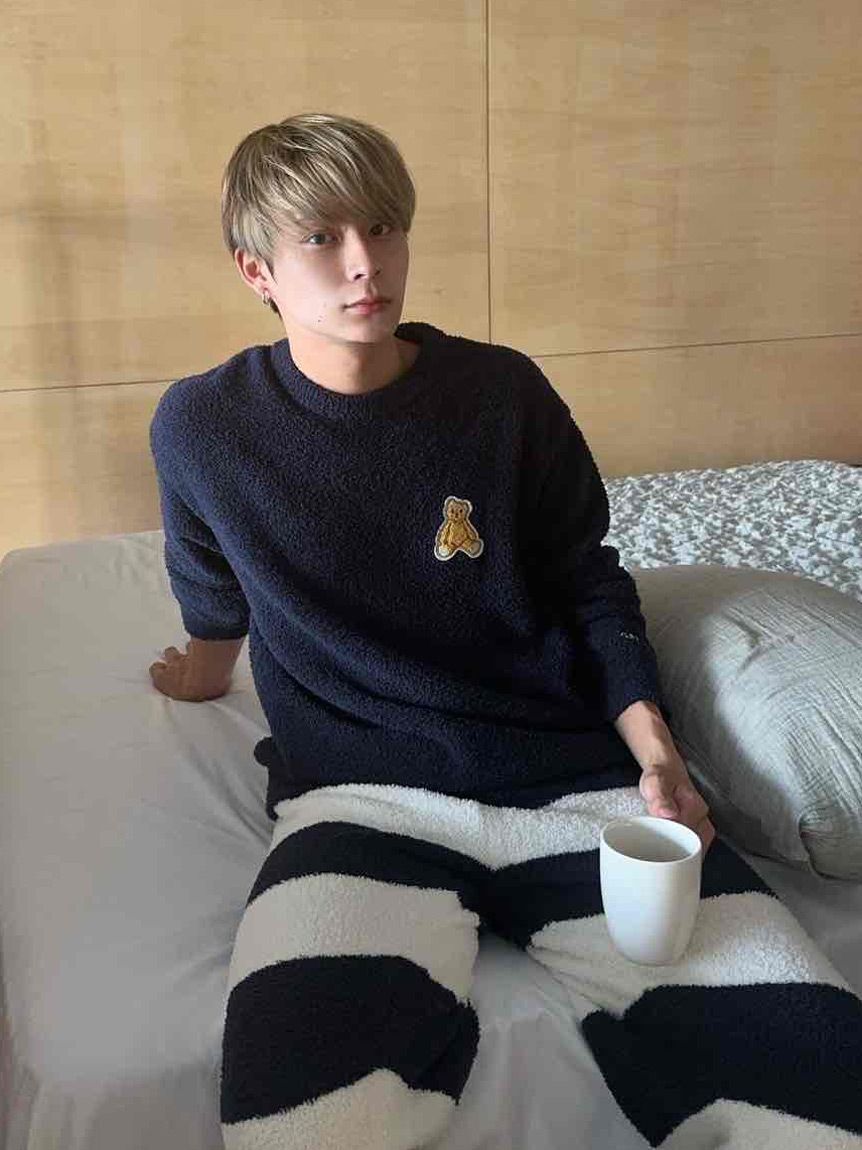 GELATO PIQUE HOMME「【ONLINE限定】【HOMME】ベビモコベアプルオーバー＆ロングパンツセット」|ルームウェア|