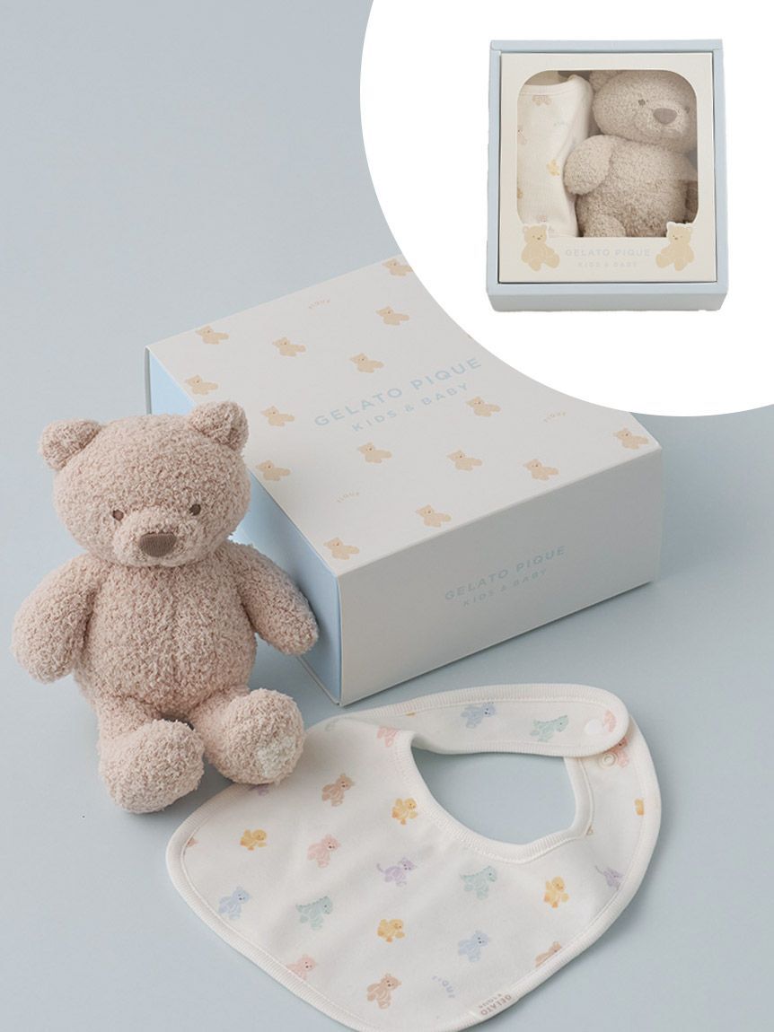 GELATO PIQUE KIDS & BABY「【ラッピング済み】【BABY】ベアぬいぐるみ&スタイ2点セット ギフトBOX」|その他ベビー用品|BEG